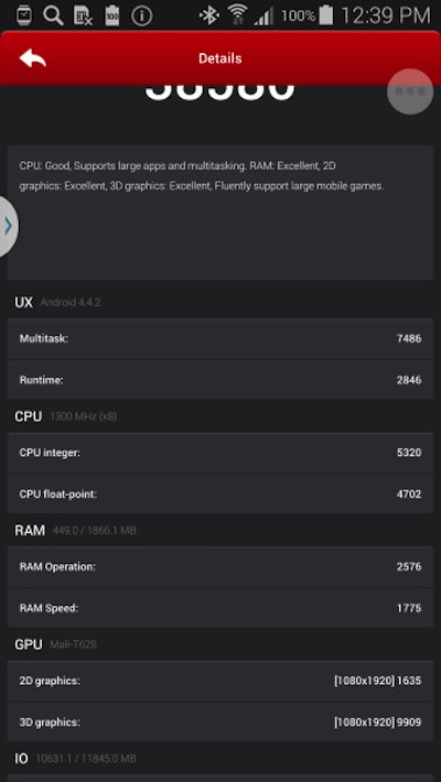 Thông số cấu hình của Galaxy S5 chạy chip Exynos 8 nhân