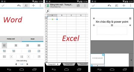 Soạn thảo Word, Excel, PowerPoint với QuickOffice