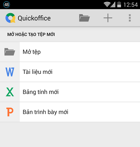 Giao diện quick office