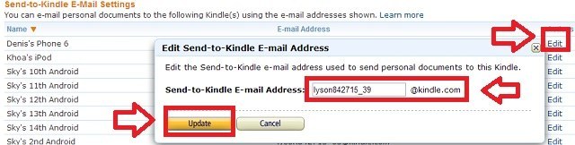 Thay đổi địa chỉ email để gửi sách về