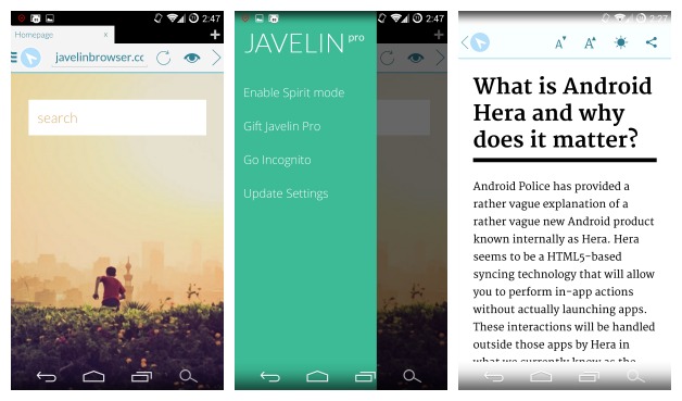 Chế độ đọc thông minh trên Javelin