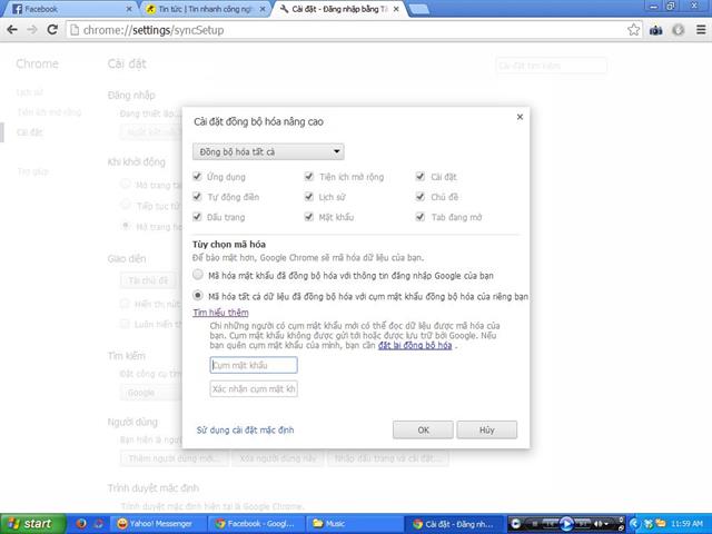 Cài đặt đồng bộ
