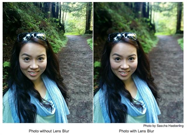 Ảnh bên phải đã dùng tính năng Lens Blur