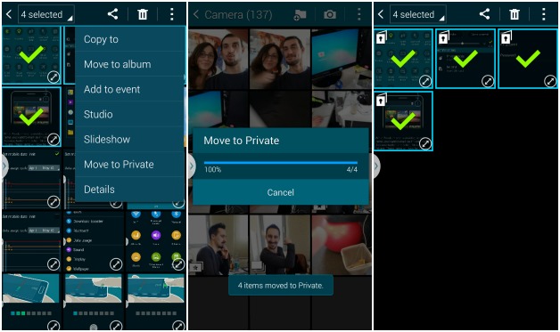 Private mode trên Galaxy S5