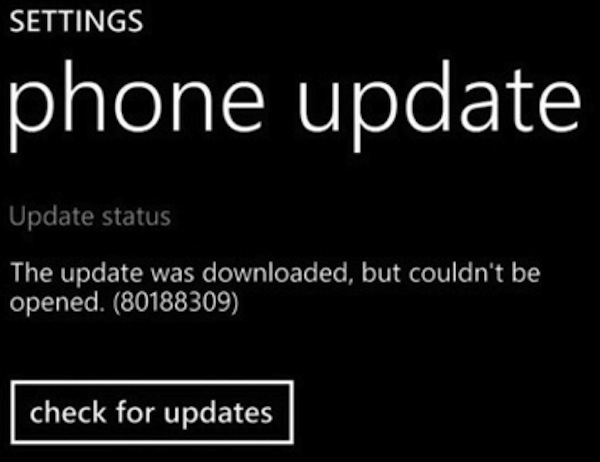 Lỗi khi cập nhật lên Windows Phone 8.1