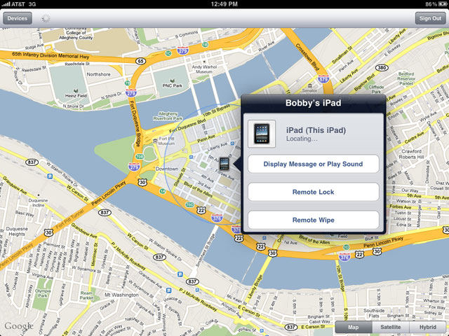 Tính năng Find My Iphone để tìm thiết bị