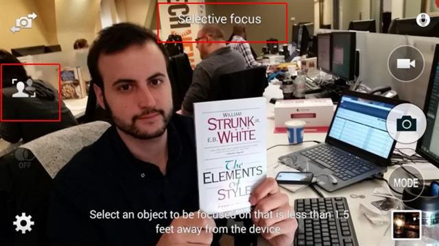 Bật tính năng Selective Focus