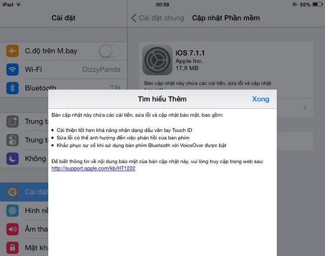 Apple bất ngờ cập nhật iOS 7.1.1 cải thiện Touch ID