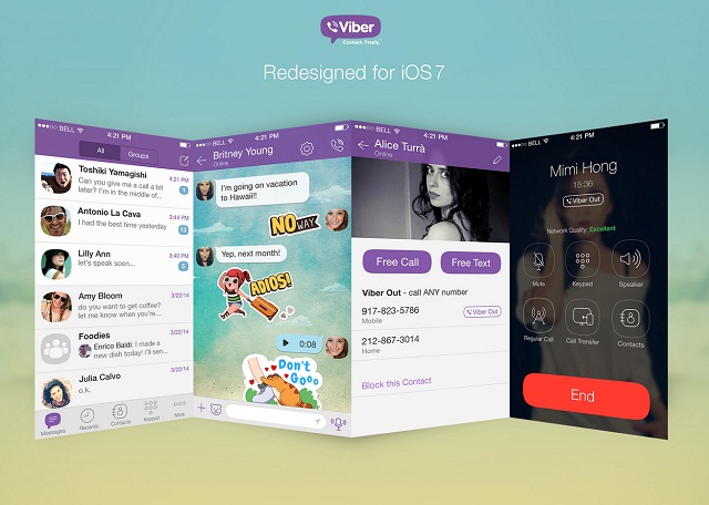 Viber tung bản cập nhật giao diện phẳng tuyệt đẹp trên iOS 7