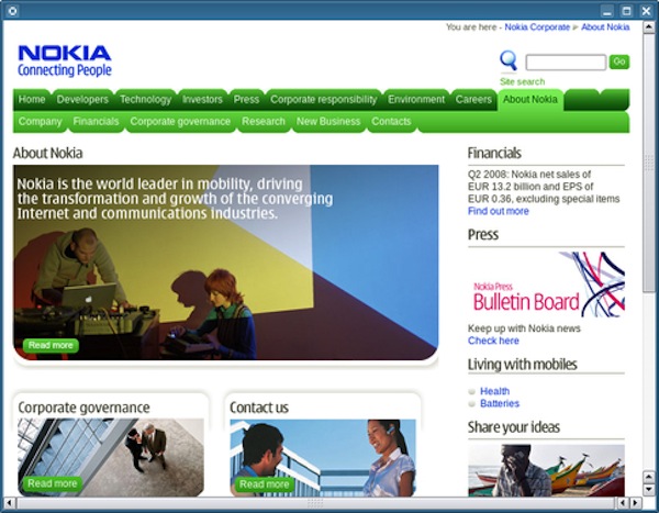 Trang web Nokia sẽ thuộc về Microsoft