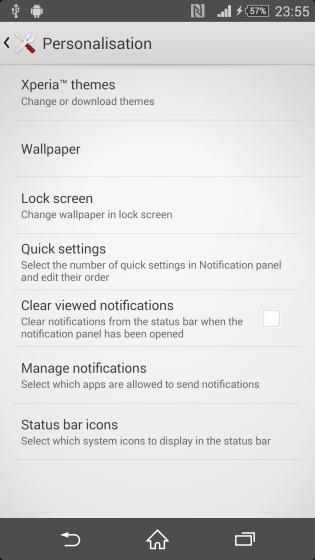 Các thiết lập khác như: Theme, ảnh nền, màn hình khóa,...