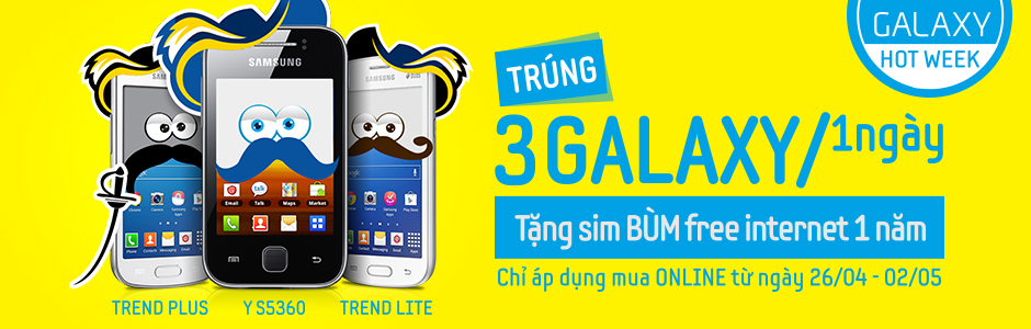 Trúng 3 Galaxy mỗi ngày khi mua Galaxy