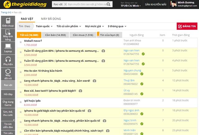 Bạn cần có tài khoản của thegioididong.com mới đăng tải thông tin mua bán trực tuyến được