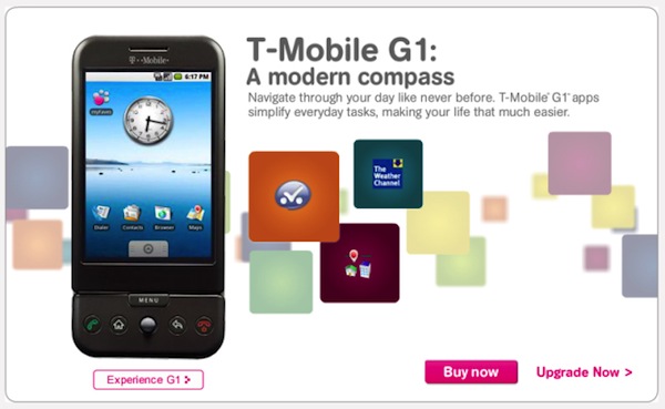 Trang bán hàng của HTC G1