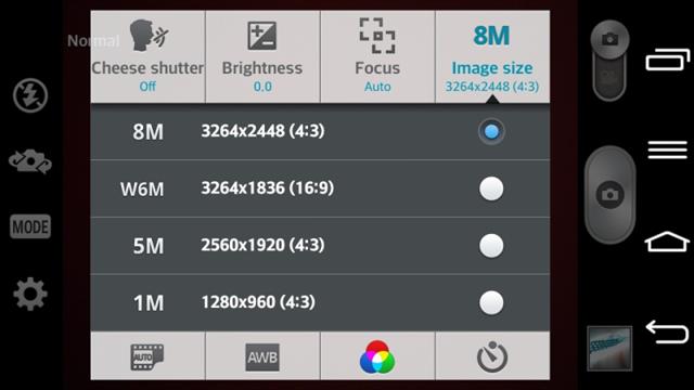 Giao diện ứng dụng camera