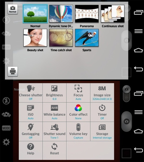 Rất nhiều tùy chọn trong phần cài đặt camera