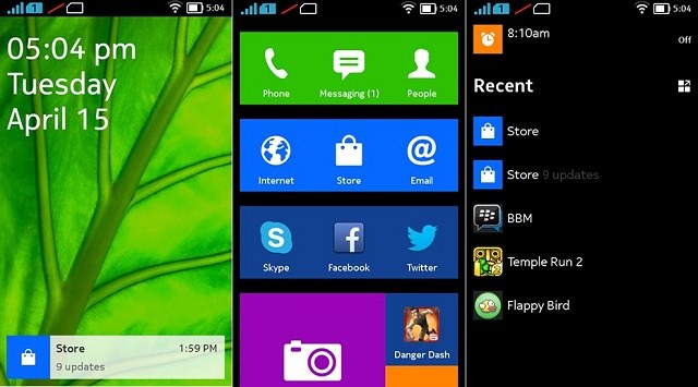 Giao diện hệ điều hành trên Nokia X