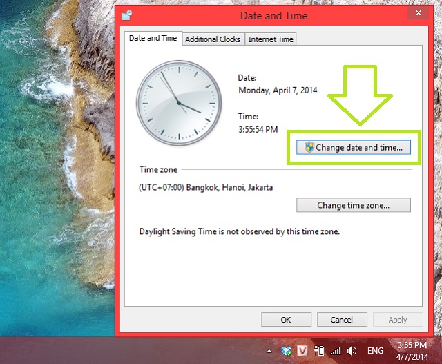 Hướng dẫn thay đổi giờ trên Windows 8