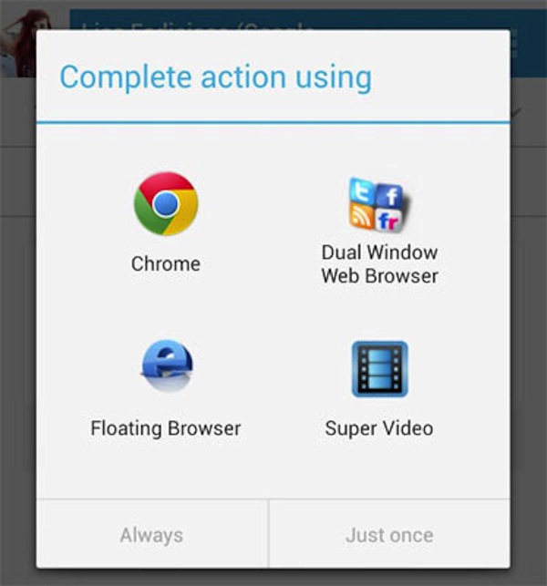 Lựa chọn ứng dụng mặc định