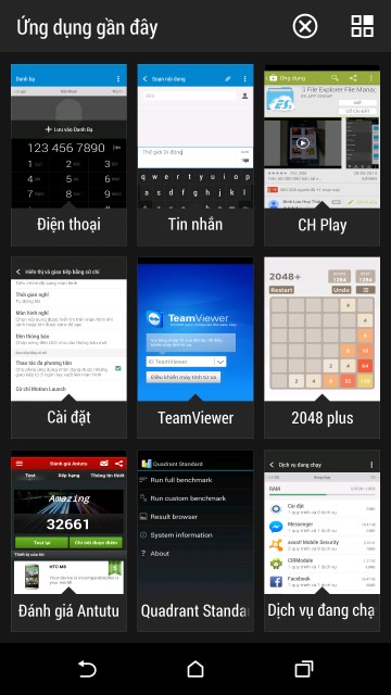 HTC ONE M8 đa nhiệm