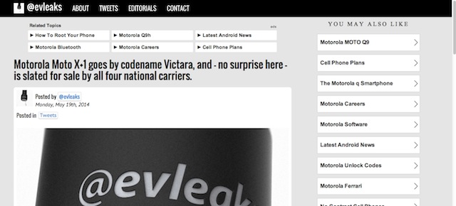 Thông báo từ @ evleaks