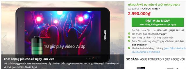 Asus Fonepad 7 Dual SIM