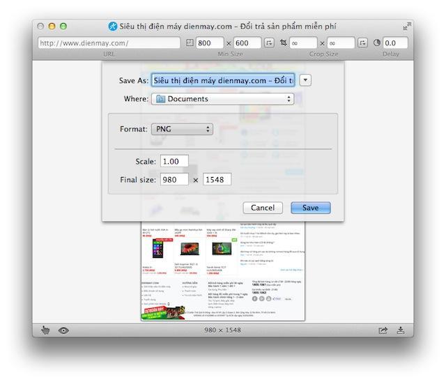 Hướng dẫn chụp ảnh màn hình toàn bộ một web trên Mac OS