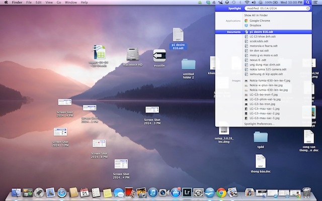 Các tập tin tìm kiếm từ Spotlight có thể thoải mái sao chép hay đem ra màn hình chủ