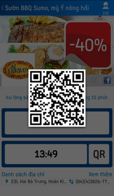lấy barcode ưu đãi