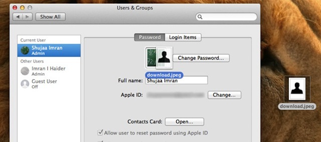 How to delete and replace profile picture on Mac OS