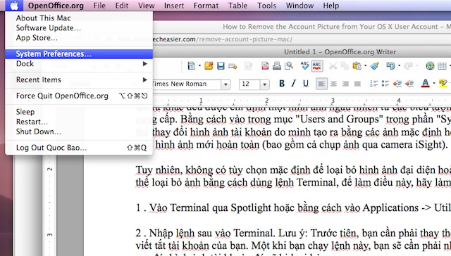 Cách xóa và thay ảnh đại diện trên Mac OS