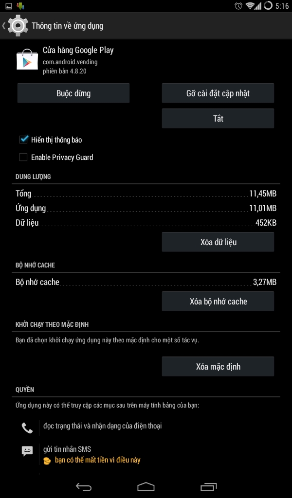 Tổng dung lượng cho phiên bản này chỉ hơn 11MB mà thôi