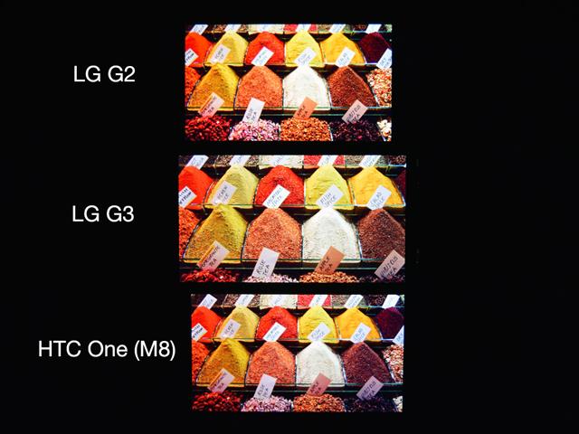 LG G3 đọ màn hình cùng với tiền bối G2 và HTC One M8