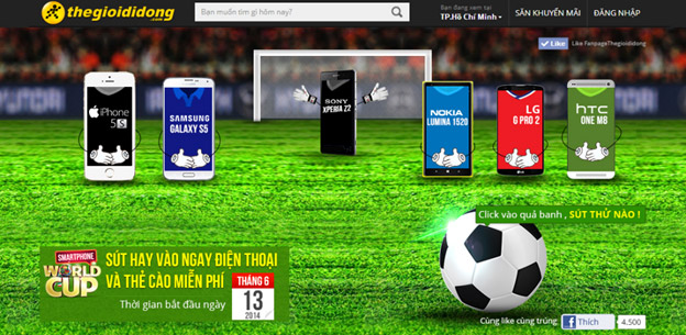 Worldcup kiểu Thegioididong Game Worldcup tại TGDĐ