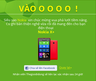 Sút hay trúng ngay điện thoại Game Worldcup tại TGDĐ