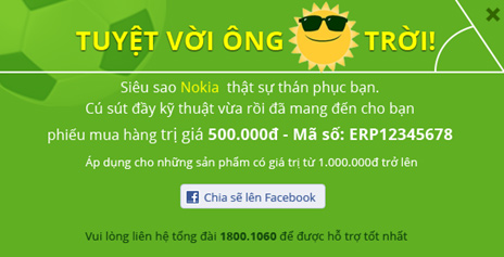 Phiếu mua hàng trị giá 500,000đ Game Worldcup tại TGDĐ
