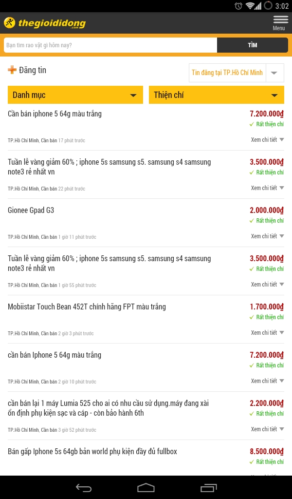 Chuyên mục đăng tin rao vặt, mua bán các mặt hàng điện tử