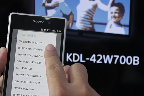 Screen Mirroring từ điện thoại Xperia sang tivi Sony