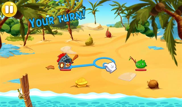 Không cần kéo ná để bắn như trước, bạn chỉ việc vuốt cái vòng màu xanh dương sang đúng quái cần diệt là chiến. Tùy vào thể lực của quái mà bạn phải tấn công nhiều lần