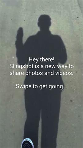 Những lời giới thiệu khi bạn sử dụng Facebook Slingshot, bạn có thể vuốt sang trái/ phải để qua nhanh bước này