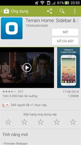 Terrain có dung lượng hơn 7MB và được cung cấp hoàn toàn miễn phí trên Google Play