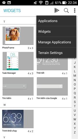 Bấm vào biểu tượng 3 chấm hình thẳng đứng để tùy chỉnh Widgets…
