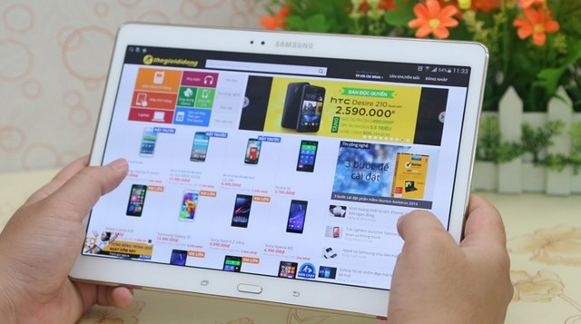 Trên tay Galaxy Tab S 10.5 siêu mỏng tại Việt Nam