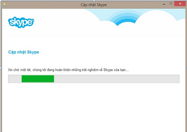  Chờ đợi quá trình cập nhật Skype cho máy tính, sau đó bạn có thể bắt đầu sử dụng