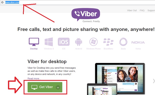  Chọn Get Viber để tải file cài đặt Viber về máy tính
