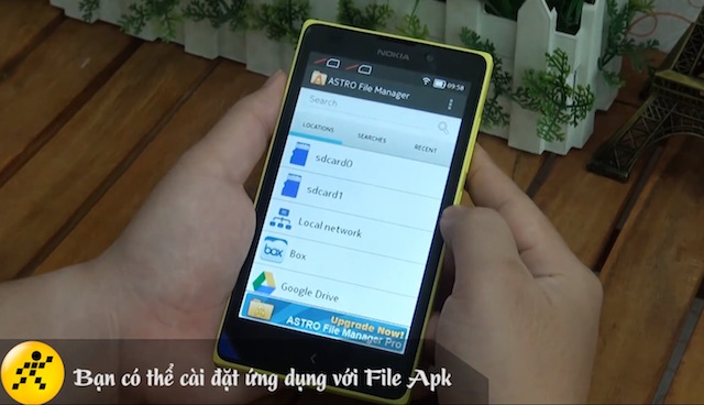Chọn thư mục chứa tập tin apk
