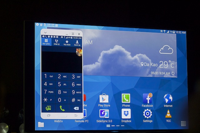 Tính năng SideSync được dịp thi triển