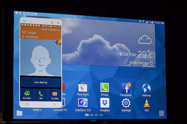 Tính năng SideSync được dịp thi triển