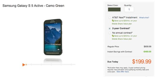Samsung Galaxy S5 Active có giá bán 659.99 USD