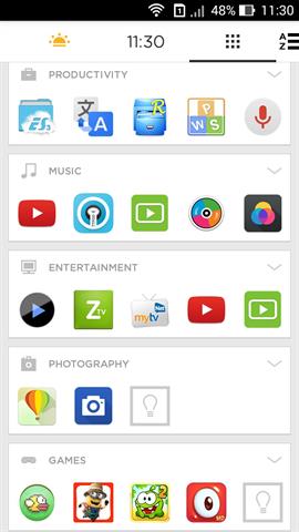 Tab ứng dụng bên phải
